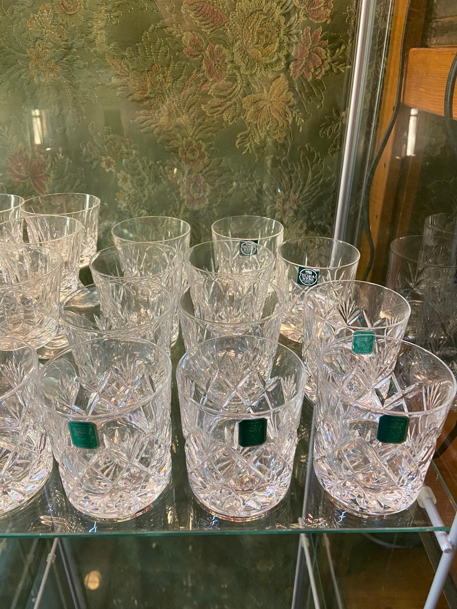 Two shelves of collectable crystal to include Edinburgh whisky glass set of 6, Stuart Crystal port - Image 2 of 5