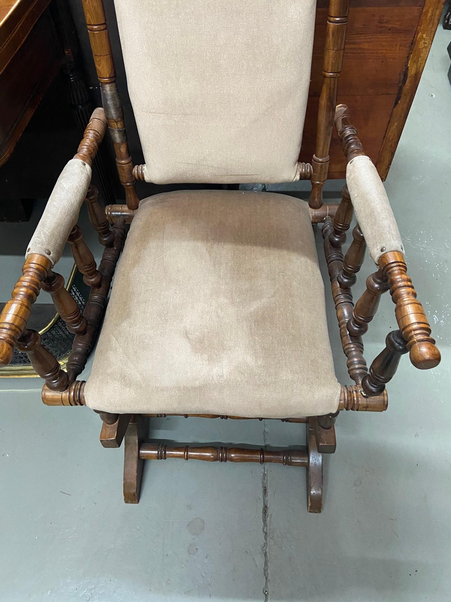 Antique American rocking arm chair. - Image 2 of 5
