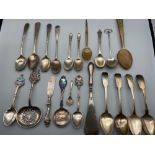 A Large collection of Scottish/ provincial, Birmingham, Chester and Sheffield silver spoons,