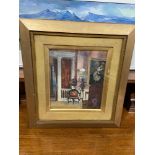 Two antique paintings. Original watercolour of Brockingham by Miss weatherill, and the other of