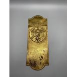 German Nazi brass door plate from a war office. [26x9.5cm]