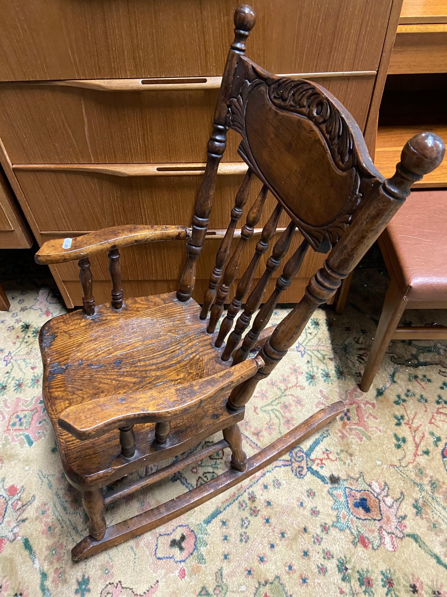 An American child's rocking arm chair. - Image 5 of 5