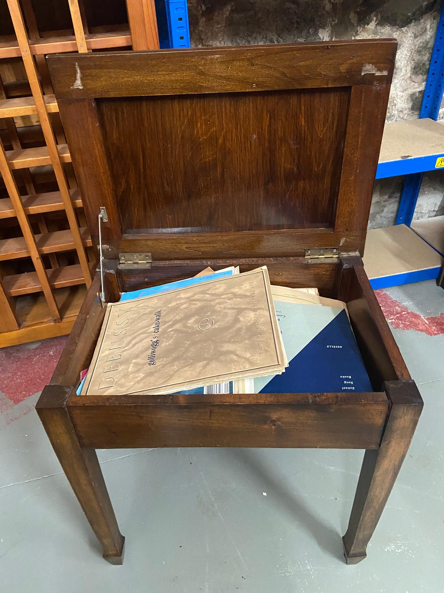 Antique lift top piano stool - Image 3 of 3