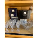 A Selection of vintage Stuart & Edinburgh boxed crystal. Includes a set of 6 Chel Tenham Wine