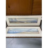 Two original watercolours by David West of coastal scenes.