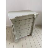 Antique painted Pine Miniature OG Scottish chest of drawers Apprentice piece. [58x50x35cm]