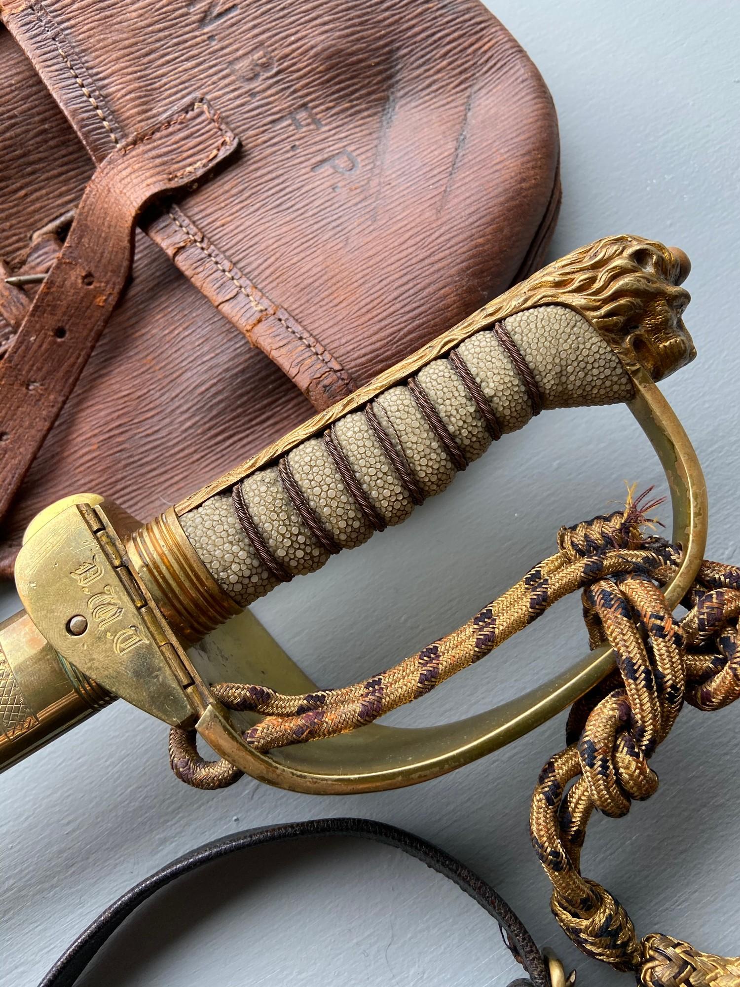 A Royal Navy officers sword, scabbard and belt, Sword is produced by Gieve Matthews & Seagrove - Image 3 of 20