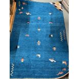 A Vintage hand woven Aztec style rug [185x120cm]