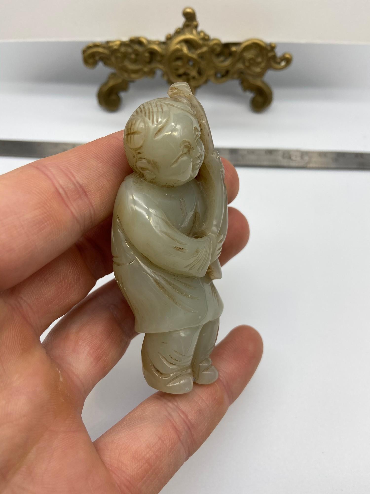 Antique Chinese hand carved jade figure. [8cm length] - Bild 3 aus 7