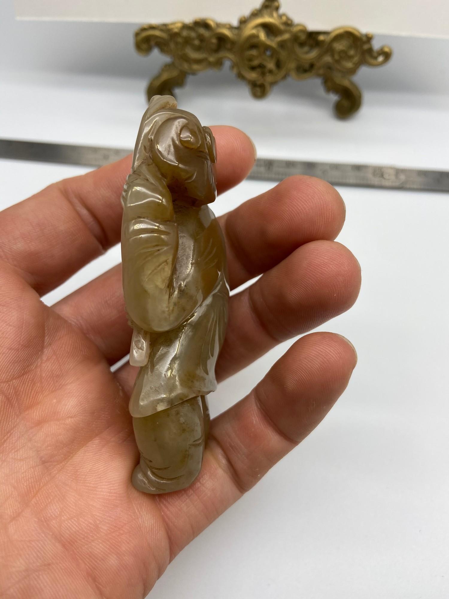 Antique Chinese hand carved jade figure. [8cm length] - Bild 4 aus 7