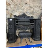 A Georgian cast iron fire insert with ash tray. [59x61x23cm]