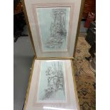 Two vintage William Russell Flint prints depicting Madame Du Barry.