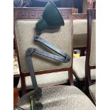 A Vintage Industrial Three armed work lamp. Finished with the industrial green paint.