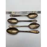 A Lot of four Victorian Glasgow silver tea spoons.