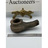 Ancient roman oil lamp. [12cm length]