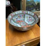 A 20th century Chinese hand painted large bowl. [14cm height, 31cm diameter]