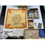 A selection of vintage Empire Exhibition Glasgow 1938 collectables to include handkerchief & money