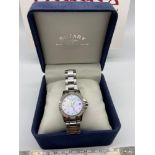 A Ladies Rotary Chronospeed watch, designed with cz cluster and a mother of pearl face. Comes with