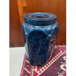 A Chinese blue glazed stool/ flower pot stand. [A/F] 46CM Height.