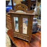 Antique miniature two door, one drawer wardrobe apprentice piece. [49x31x13cm] Designed in an