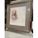 An original pastel drawing of a child and signed by the artist.