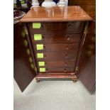 Antique multi drawer record cabinet filled with a large quantity of mixed song books/ music sheets.