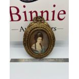 A Victorian miniature portrait of a woman of some importance, Signed by Royal Academy Angelica