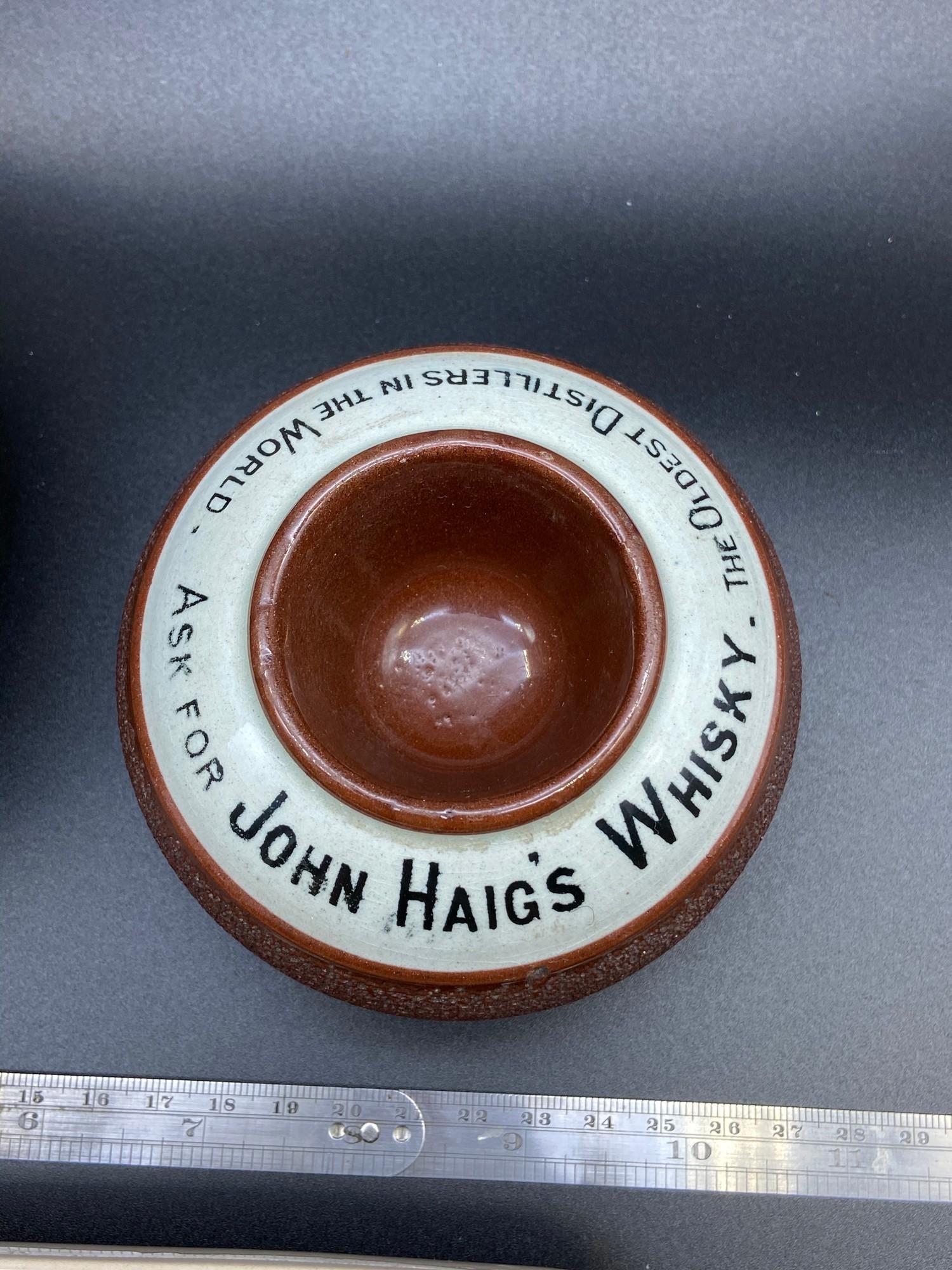 Antique Scottish Barley preserve pot, John Haigs Whisky match stick holder/ striker. Together with a - Image 4 of 8