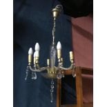 Antique crystal 8 branch chandelier.