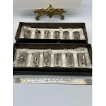 A Set of 12 vintage Italian menu holders in the form of various animals.