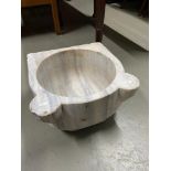A Large heavy marble church holy water font. [24x40x39cm]