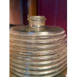 Antique whisky glass barrel, designed with ribbed effect. [31cm height]