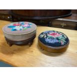 Two Victorian small tapestry topped foot stools