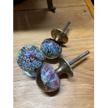 A Lot of three Perthshire paperweight door handles. [A/f]