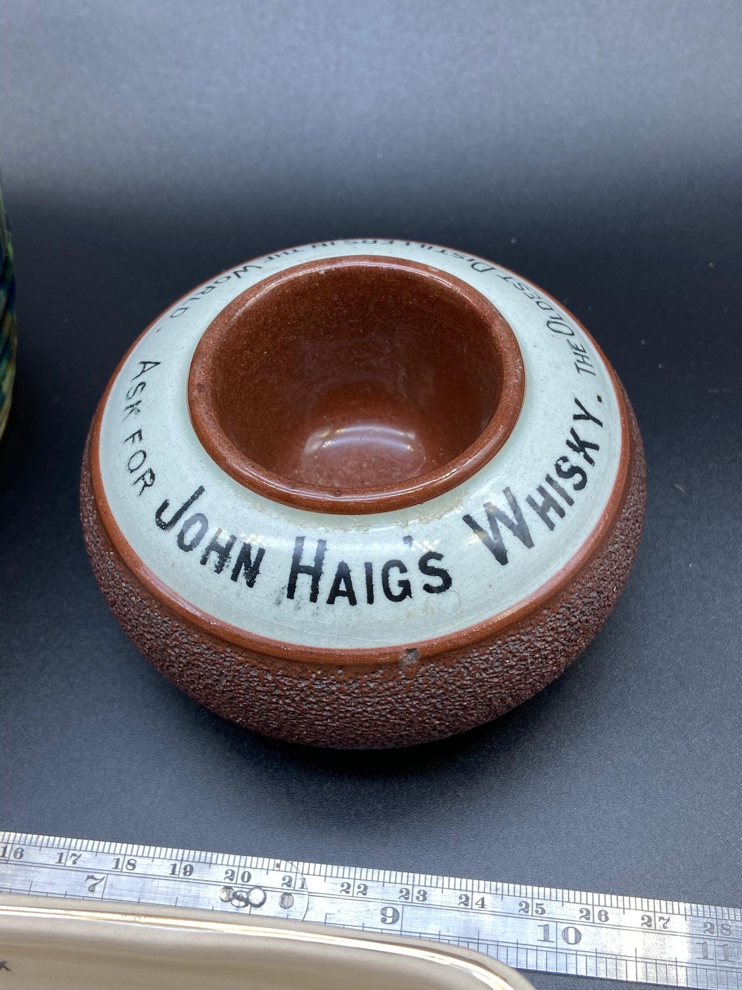 Antique Scottish Barley preserve pot, John Haigs Whisky match stick holder/ striker. Together with a - Image 3 of 8