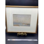 An early 1900's original watercolour by W. J. Gaffron. Depicting coastal scene. [Frame 28x33.5cm]