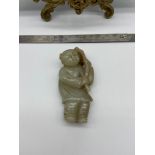 Antique Chinese hand carved jade figure. [8cm length]