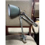 A Vintage Industrial Three armed work lamp. Finished with the industrial grey paint.