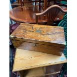 A Victorian writing slope document box. Designed with brass inlays.