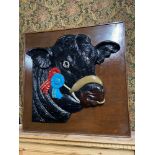 A Large butchers shop sign display depicting a large black bulls head [94x94cm]
