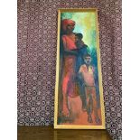 An original oil painting titled 'Ghanaian Mother' signed by the artist Michele M. Sutherland.