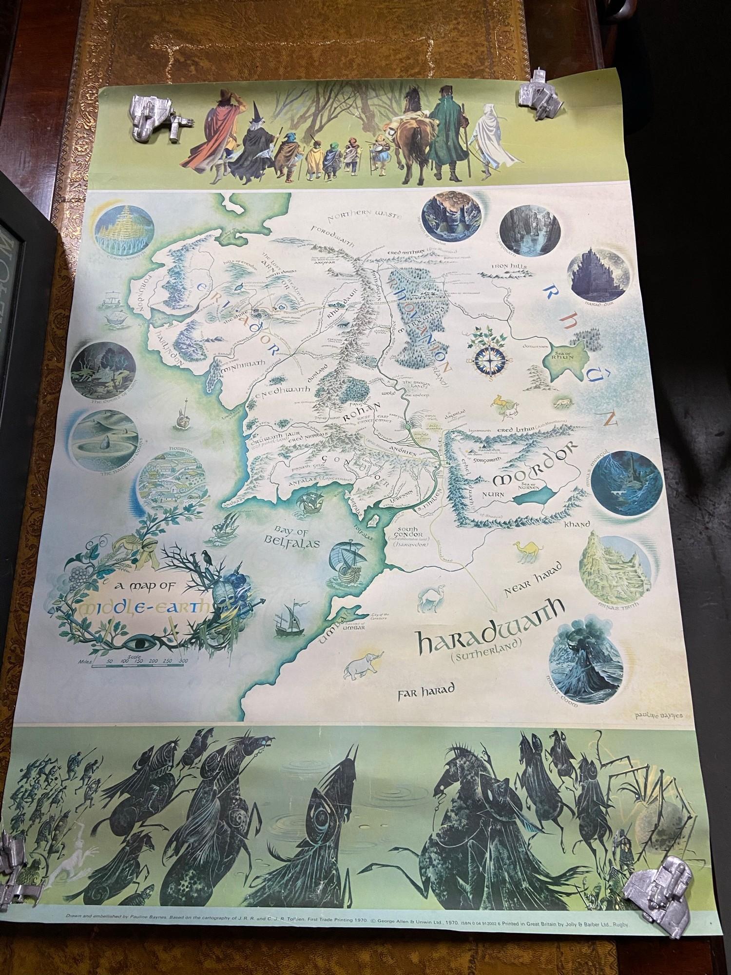 A Vintage 1970's Lord of the Rings map poster.