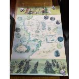 A Vintage 1970's Lord of the Rings map poster.