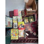 A Box containing a collection of various antique and vintage books. Includes Noddy's car, The