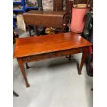 Antique Mahogany two drawer writing desk. Designed with two under drawers. [77x122x60cm]
