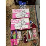 A Lot of vintage girl's toys which include Casdon Bernie and bath set boxed, Penelope puppet doll
