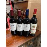 Four bottles of red wine. Grand Listrac 1993, Two Chateau Grand Videau oak aged 1994 & Chateau