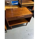 A Danish Retro teak one drawer side cabinet designed by G Tibergaard. [57x68x43cm]