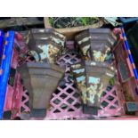 4 Antique cast iron gutter hoppers.