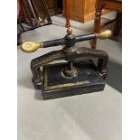 Antique heavy cast iron book press.